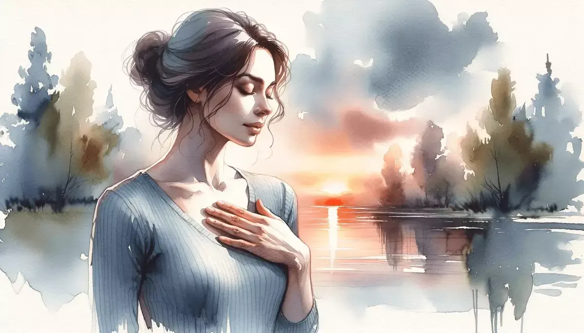 Watercolor illustration of heart palpitations